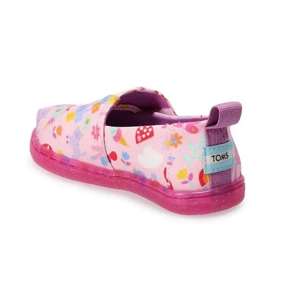 TOMS Pink Unicorn And Friends Toddler Girls' Alpargata Canvas Shoes NIB - Picture 3 of 9